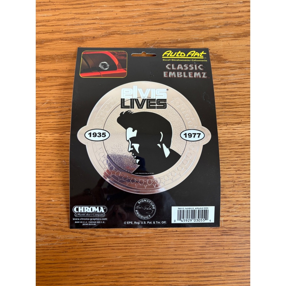 Elvis Presley Lives Auto Art Classic Emblemz Chrome Car Decal Sticker 3055 NEW